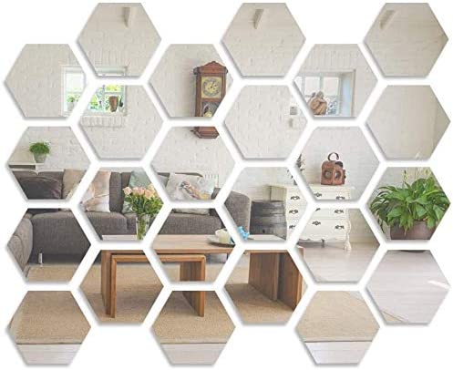 Mirror Wall Sticker, LYGZTing 24 PCS Removable Acrylic Mirror Stickers DIY