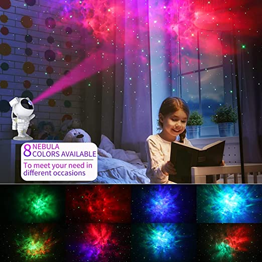 Hiya-Naya Astronaut Star Projector Galaxy Light with Timer and Remote Control