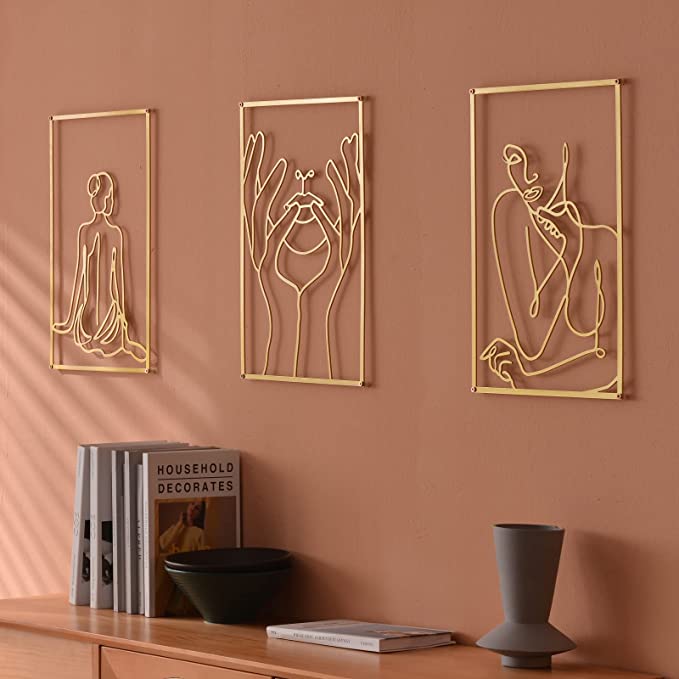 DeaTee 3 Packs Gold Wall Decor