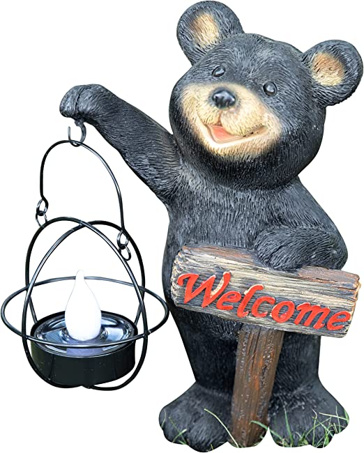 VP Home Welcome Bear Solar Powered LED Outdoor Decor Garden Light