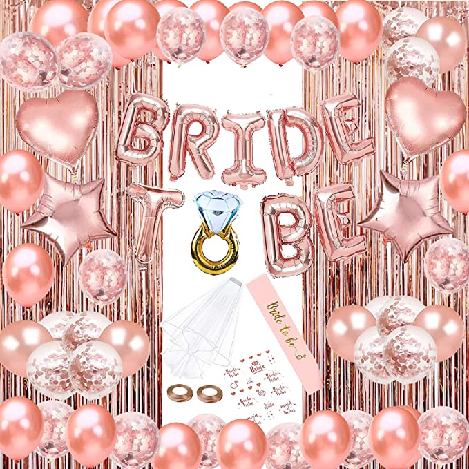 Bachelorette Party Decorations, Rose Gold Bridal Shower Supplies