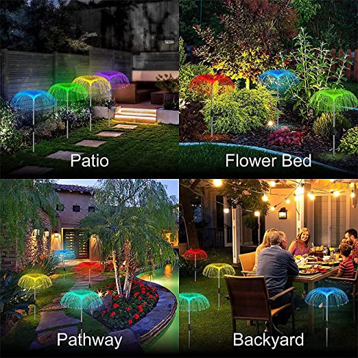 Lefutizn Solar Lights Outdoor Garden Waterproof 5 Pack, 7 Color Changing
