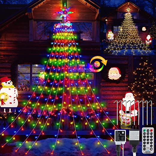 Tcamp Outdoor Christmas Decorations Star Lights with Remote Memory Function