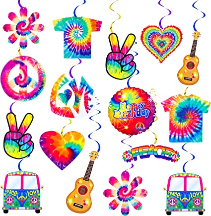 24pcs Tie dye Birthday Party Decoration